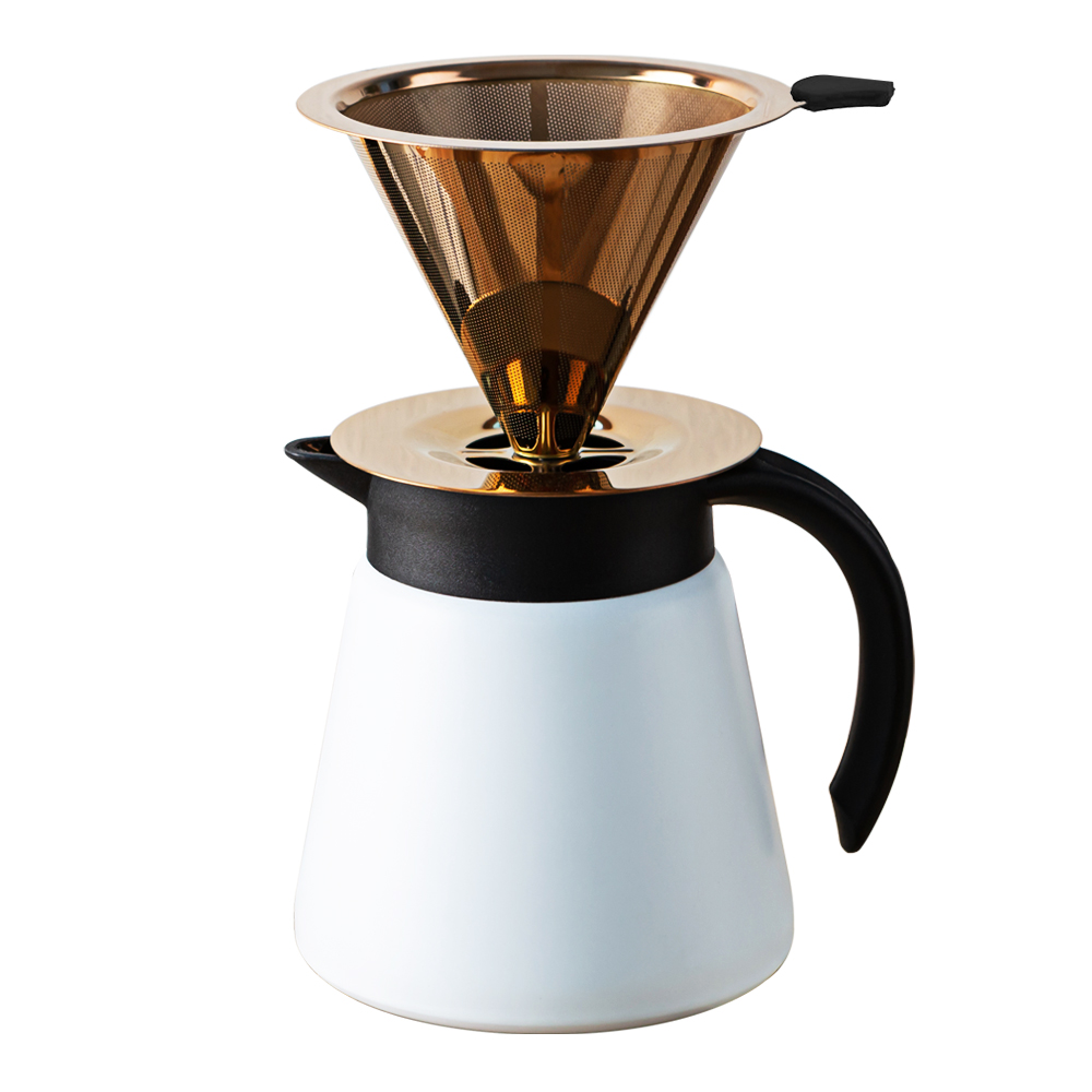 칼딘 로즈골드 티타늄 보온보냉 핸드드립세트, 드리퍼 + 스텐 커피 서버, 650ml, 1세트 32,400원