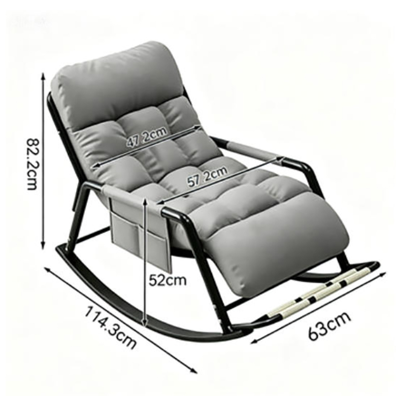 Lovfir 푹신하고편안한 흔들의자 1인용 스윙체어 다기능 편한거실의자, 1개, 그레이/1인용/폭63cm 114,800원