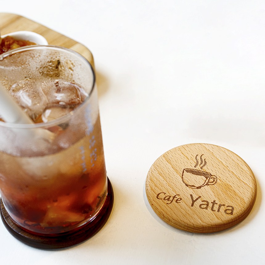 우드 티코스터 원형 사각 컵받침 주문제작 로고 각인 2,000원