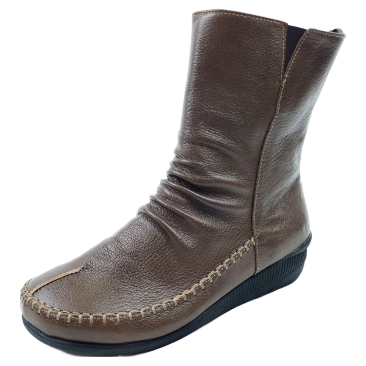 의정부수제화 소가죽 발편한 통굽 여성 봄 가죽부츠 여자 앵글 앵클 수제 반부츠 108,000원