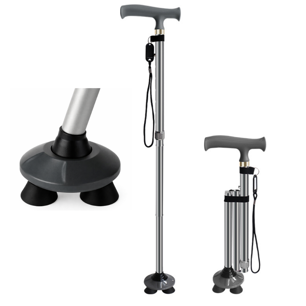 데일리코브 3단 접이식 4발 어르신 지팡이 경량 길이조절 관절형 14,800원