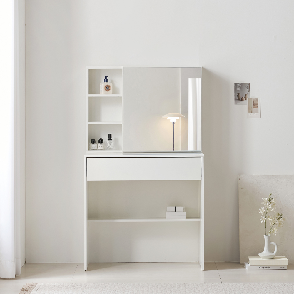 하모벨 비엔 도어형 수납 거울 화장대 800 방문설치, 화이트 255,000원