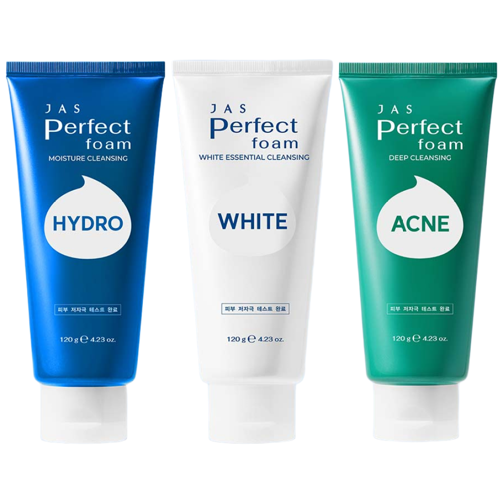 쟈스 퍼펙트 클렌징폼 하이드로+화이트+아크네 9,900원