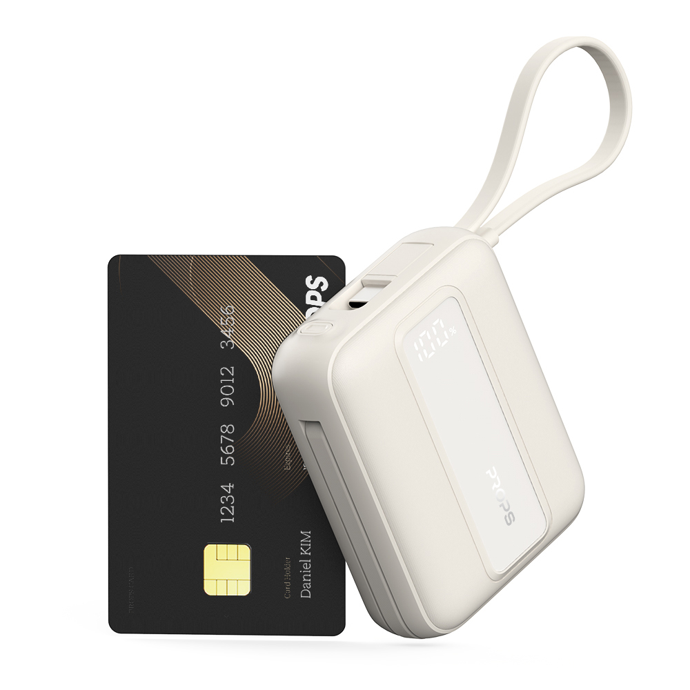 프롭스 30W PPS 초고속 충전 10000mAh 기내반입 미니 일체형 휴대용 보조배터리, 크림, PFB112C10 33,690원