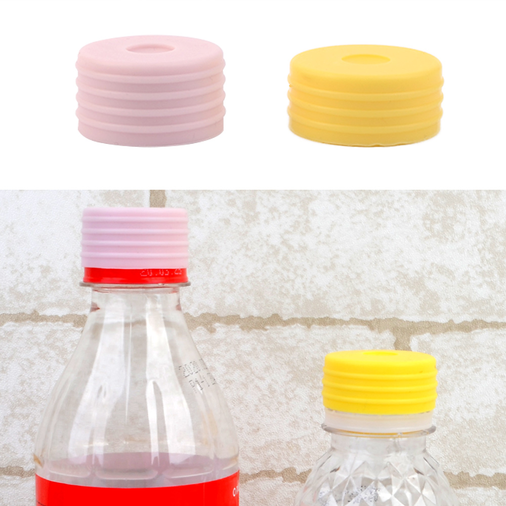 실리콘캡 물병뚜껑 2P (음료뚜껑 병뚜껑 빨대구멍 물병캡 무독성, 1세트, 노랑 + 분홍 5,500원