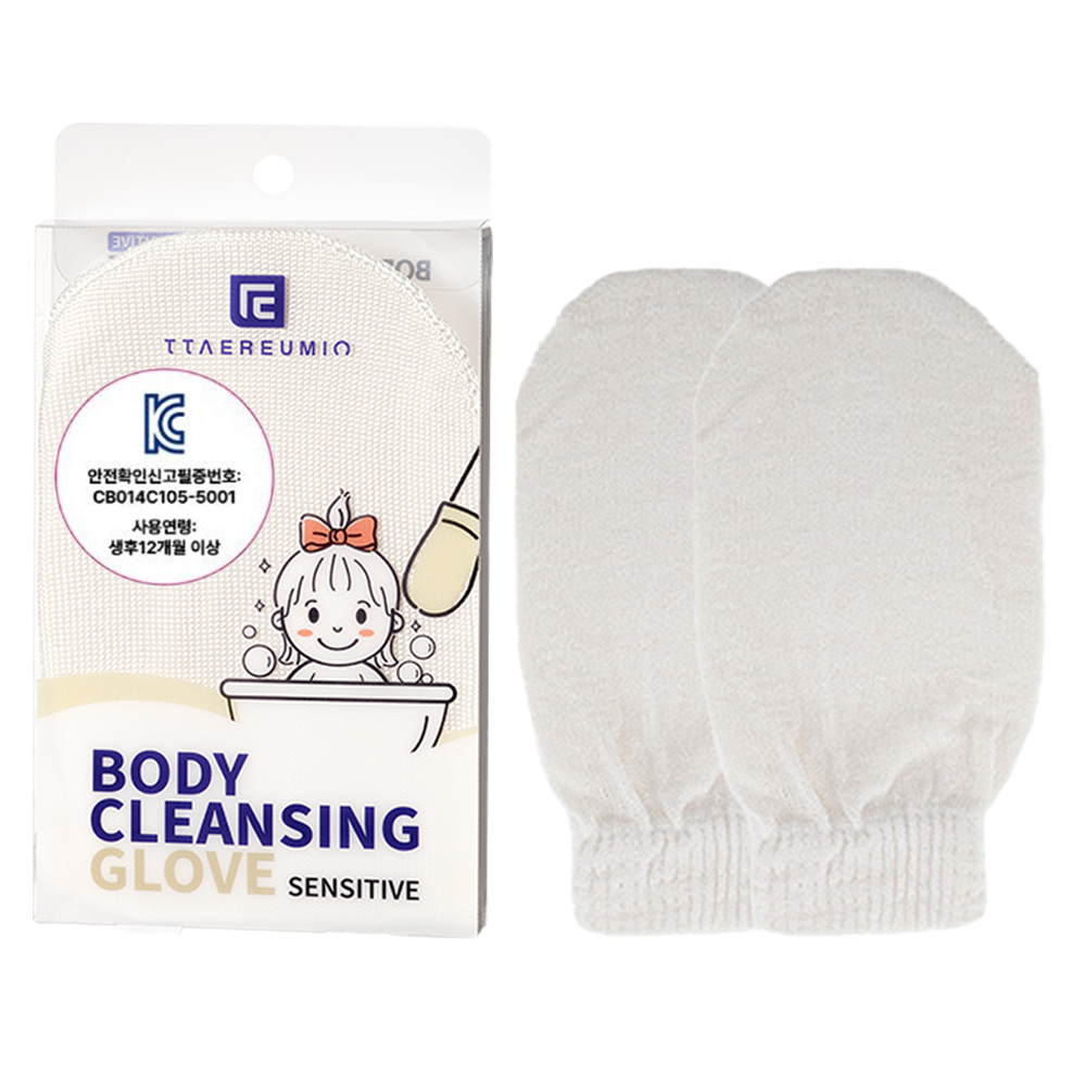 때르미오 바디클렌징장갑_센서티브 장갑_유아용 목욕장갑(2매)_KC안전확인완료제품, 1개, 화이트 9,810원