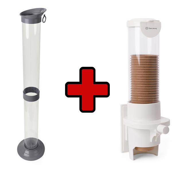 에이스샵_1+1 세트상품 종이컵디스펜서 / 종이컵수거함 1세트, 종이컵 컵수거함 종이컵홀더 디스펜서 24,700원