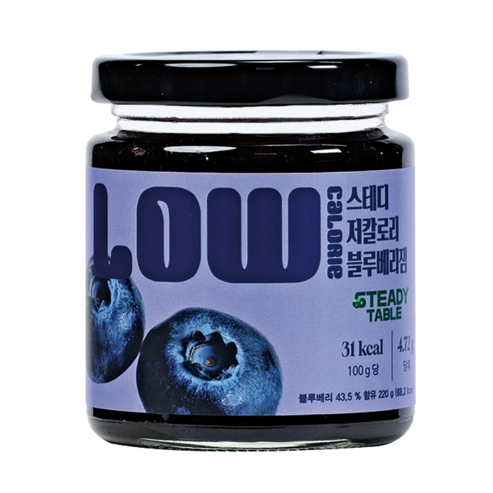 스테디 저칼로리 저당 블루베리잼, 220g, 1개 7,900원