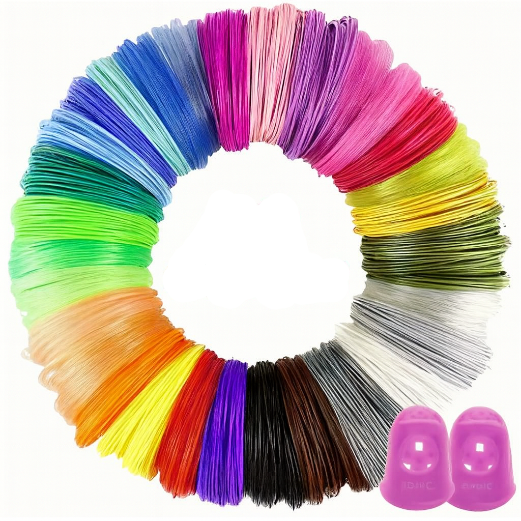 96 미터 32 색 3D 펜 소모품 PLA 실크 실 덧붙이다 2 개의 손가락 슬리브 10,260원