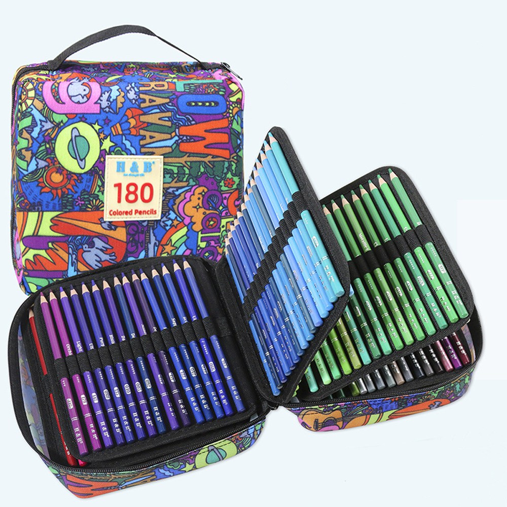 HB문화사 페브릭 가방 72컬러 120컬러 180컬러아트 유성 색연필 전문가용+연필깎이+지우개, 1개, 180색 75,820원