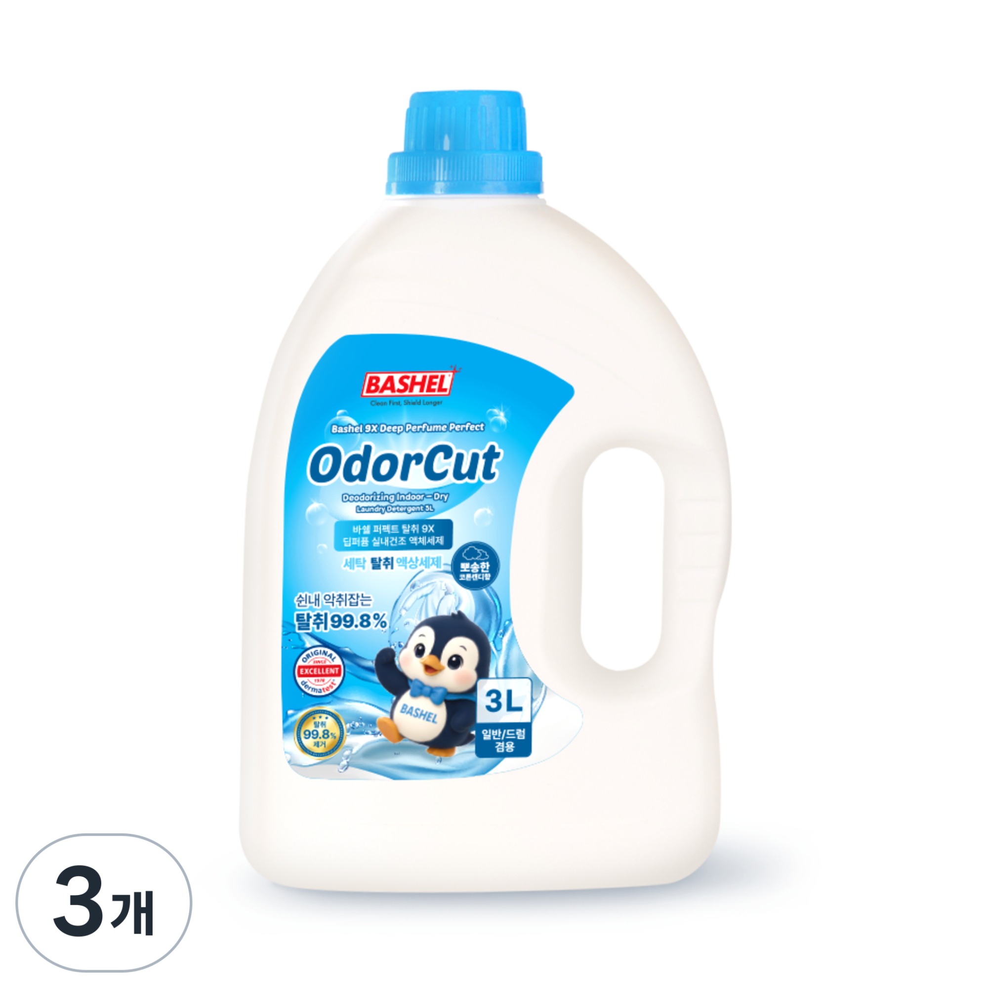 바쉘 퍼펙트 탈취 9X 딥퍼퓸 실내건조 액체세제 드럼 일반 겸용 코튼캔디, 3개, 3L 33,400원