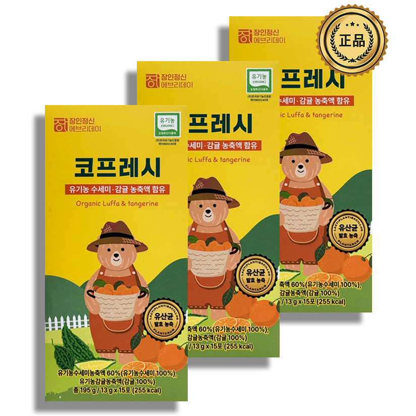 장인정신 에브리데이 코프레시 유기농 수세미즙 환절기 비염 비강 건강 어린이 성인 13g X 15포 92,480원