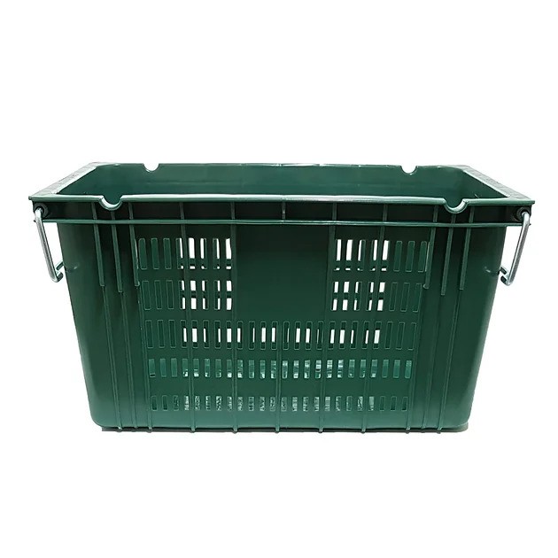 무빙팩 플라스틱 이사짐바구니 이사바구니 농수산물 운반상자 과일상자 철고리 있는 상자, 녹색, 2개 21,500원