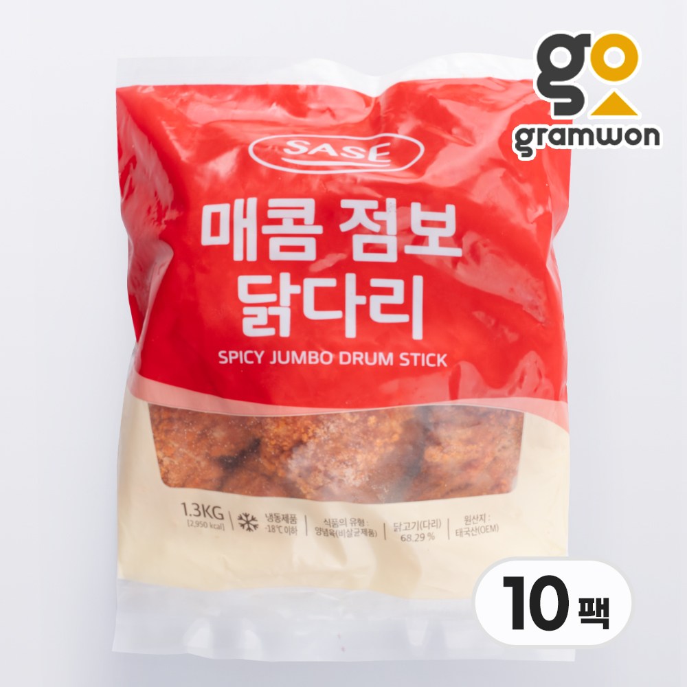 사세 매콤점보닭다리 13KG(1.3kgX10팩) 넓적다리 닭다리살 편의점 치킨 업소용 대용량 174,000원
