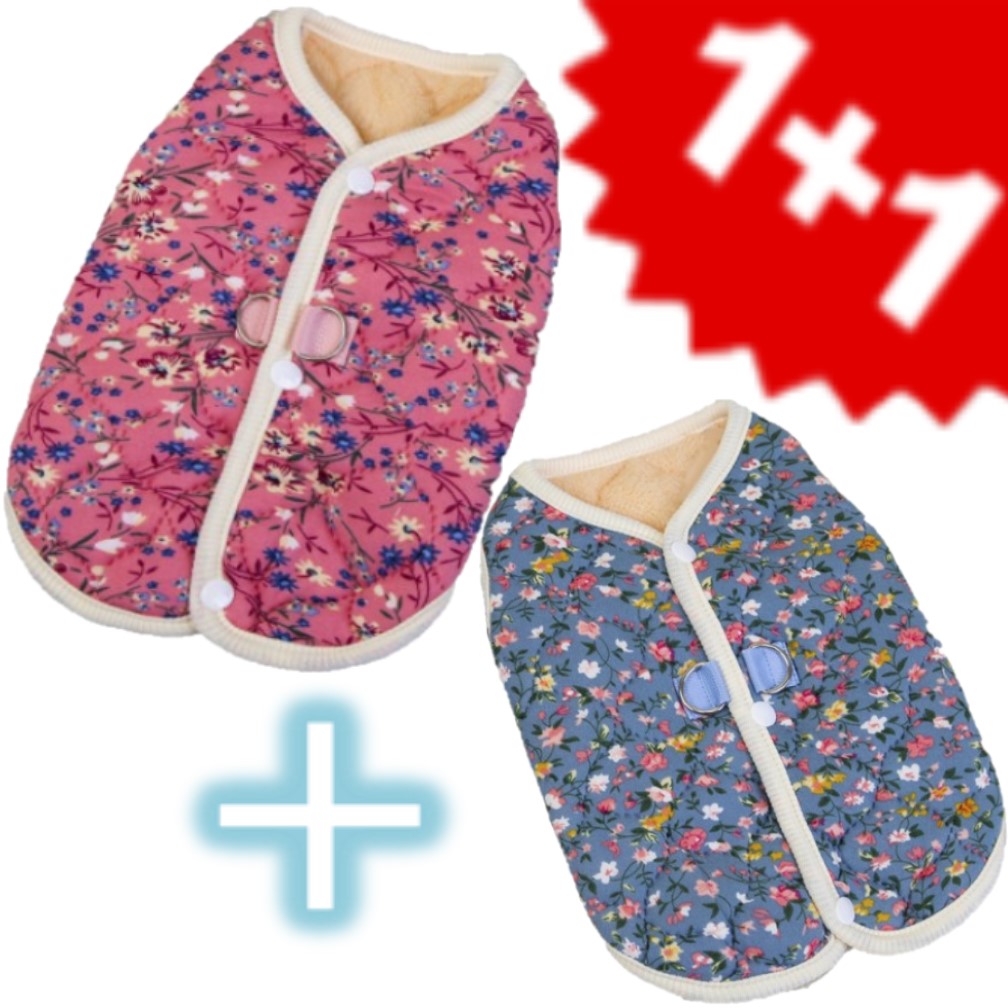 JONNEIC 조네익 강아지 꽃무늬 조끼 할머니 김장 조끼 하네스 패딩 15,600원