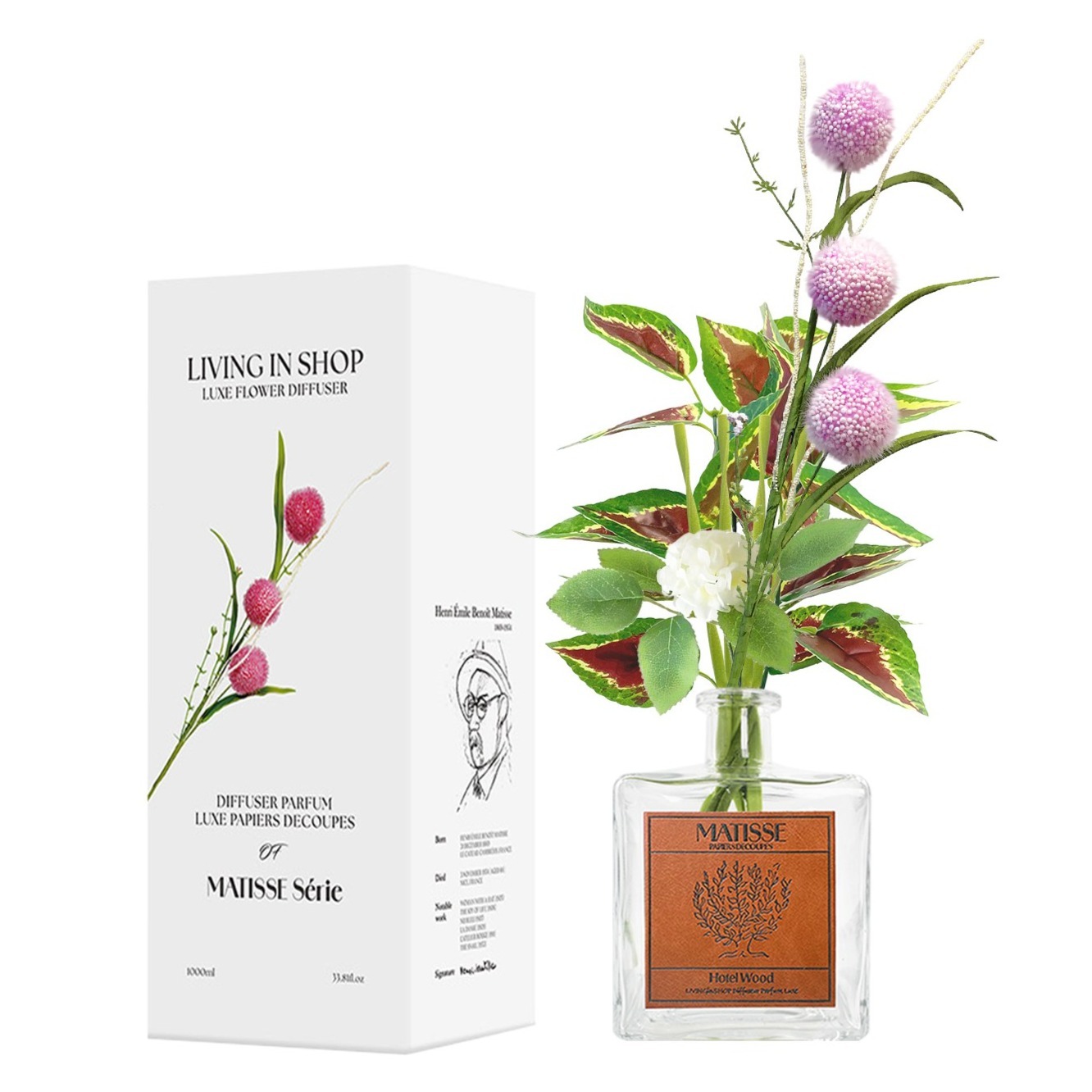 리빙인샵 럭스 플라워 대용량 발향력 풍부한 트위스트 섬유스틱 인테리어 디퓨저, 호텔우드, 1L, 1개 32,000원