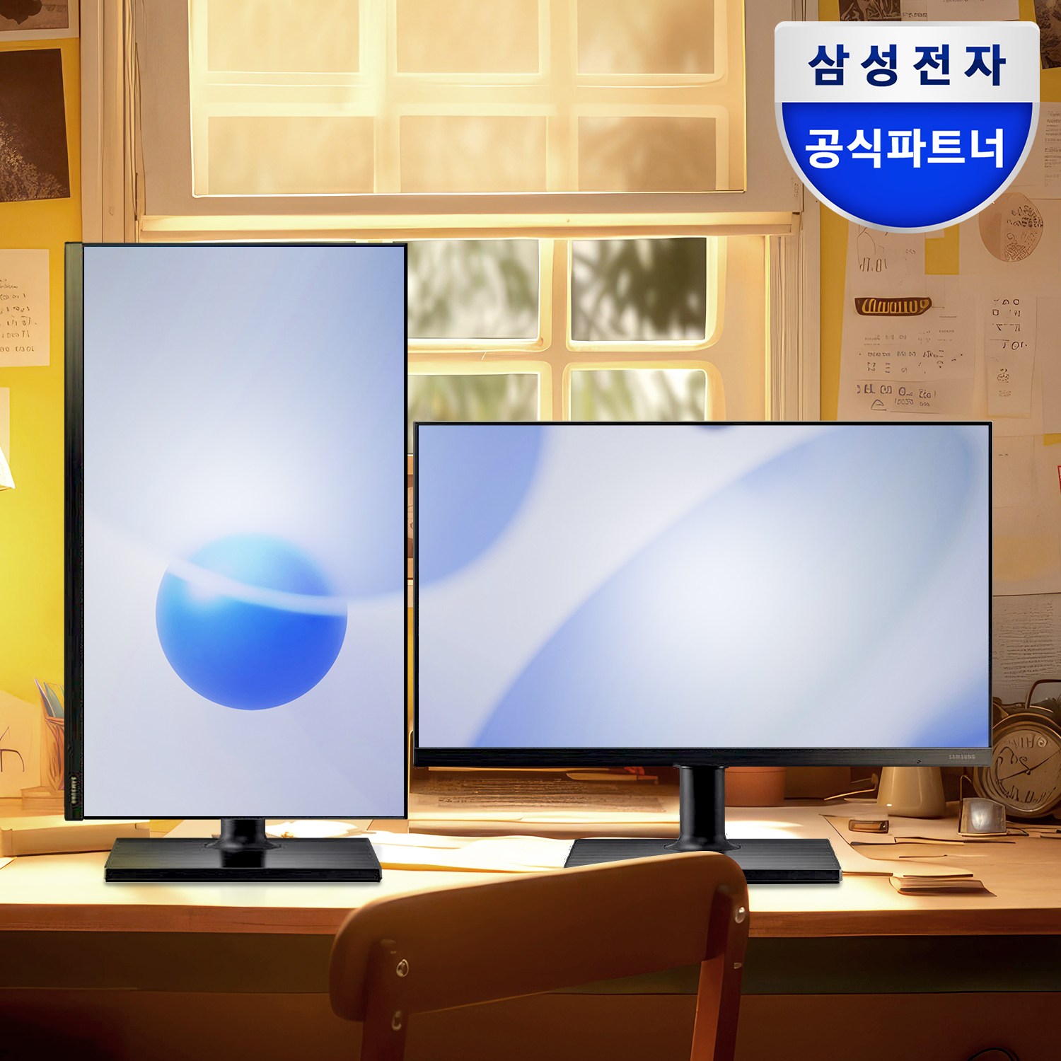 삼성 24인치 에센셜모니터 F24T452 베젤리스 75Hz 피벗(회전,세로) 모니터 189,000원