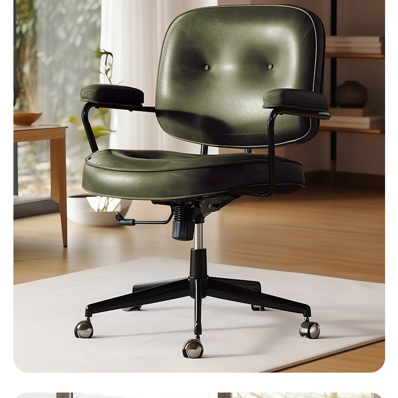 씨와이씨 북유럽 럭셔리 컴퓨터의자 친환경 가죽 사무실 거실 가정용의자 등받이 의자 팔걸이, 그린 89,900원