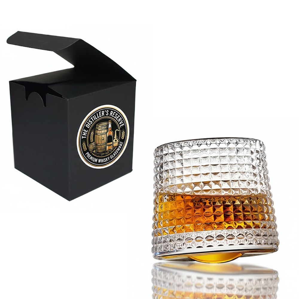 회전하는 위스키 양주 전용 언더락 전용 술 잔 (벌집 패턴), 1개 6,300원