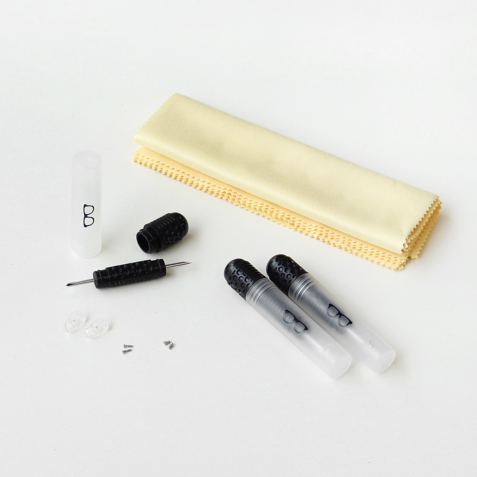 라피던트 안경 수리 키트 3개+안경수건 5장 (미니 안경드라이버+실리콘 코받침+나사) 9,500원