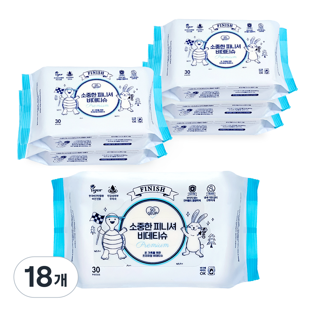 소중한습관 화장실용 소중한 피니셔 비데티슈, 18개, 30매, 55g 61,900원