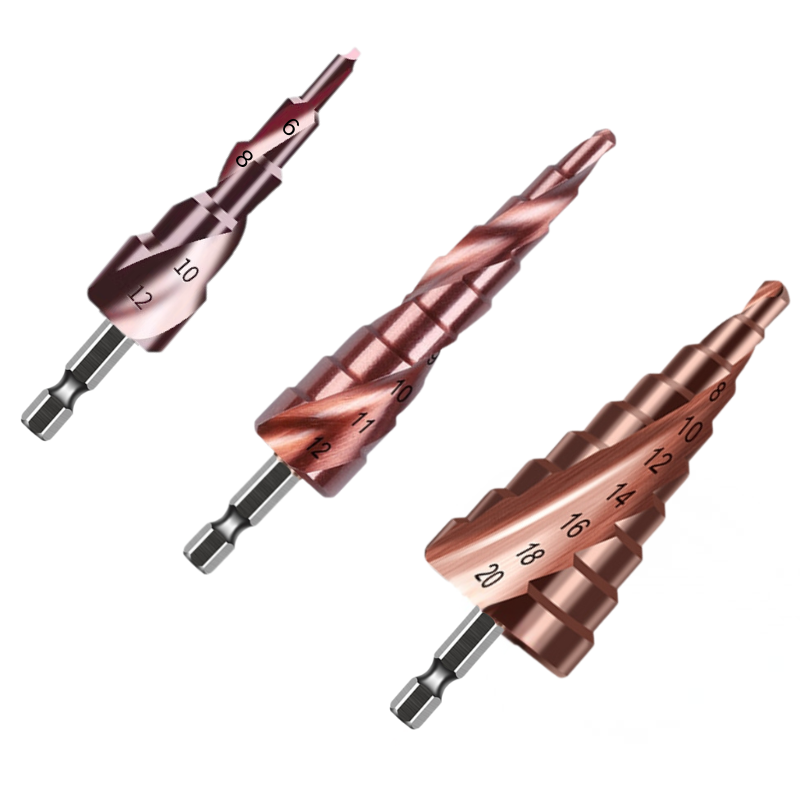 Tinduo M35 코발트포함 콘크리트 스텝 드릴 비트 고경도 철강판 스테인레스전용 3종 세트 4-12mm 4-12mm 4-20mm, 1세트 37,800원