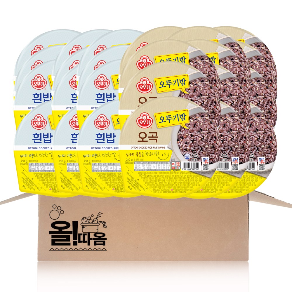 오뚜기 맛있는 즉석밥 2종 기획세트 5호(흰밥 210g 12+오곡 210g 12) 32,980원