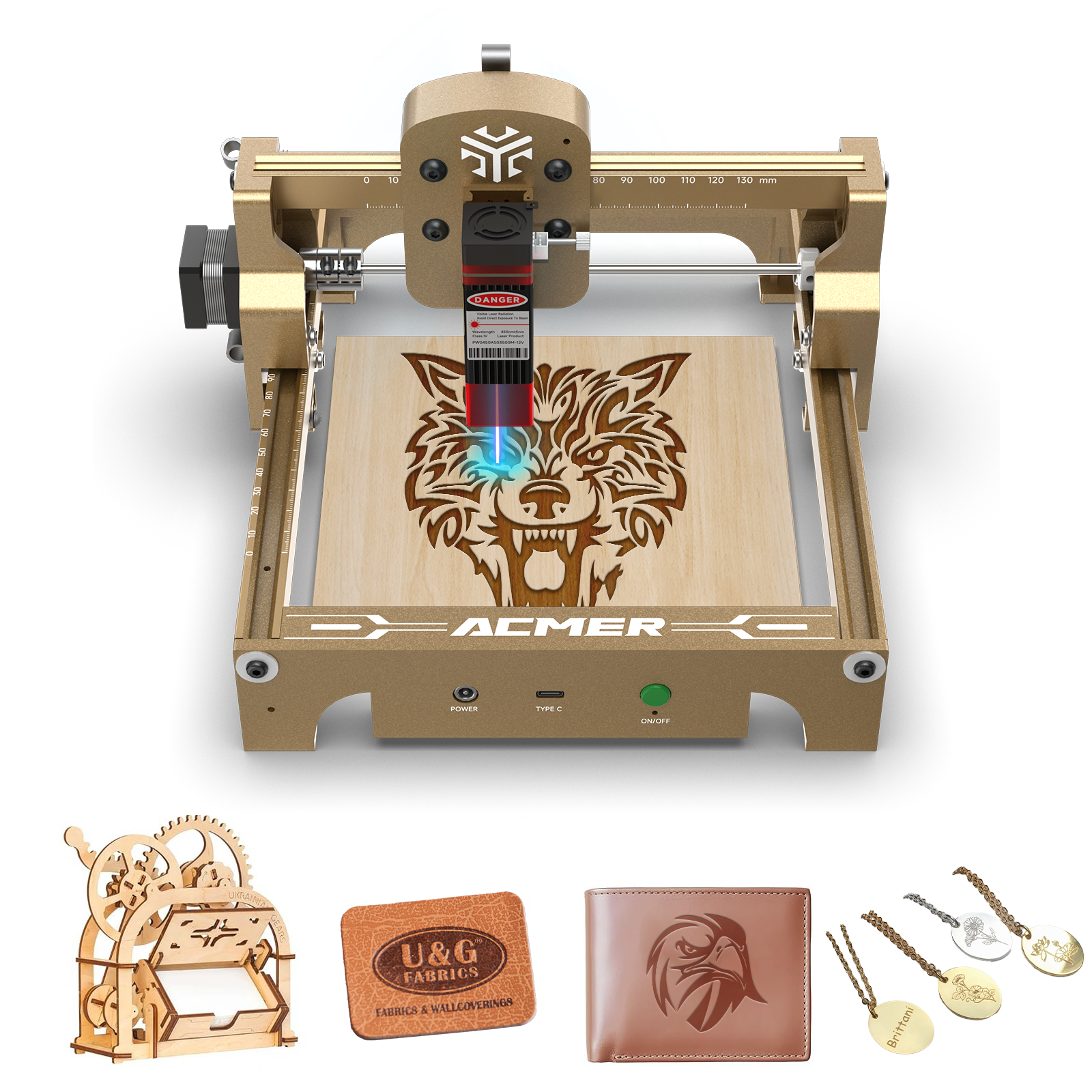 ACMER 소형 레이저 각인기 금속 나무 아크릴 조각기 커팅기 S1, 1개 284,000원