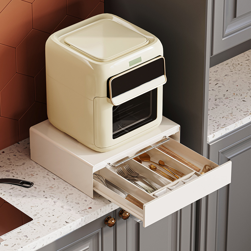 21세기트랜드 뉴페르 철제 슬라이드 선반 커피머신 거치대 칸막이형, 화이트, 1개 59,100원