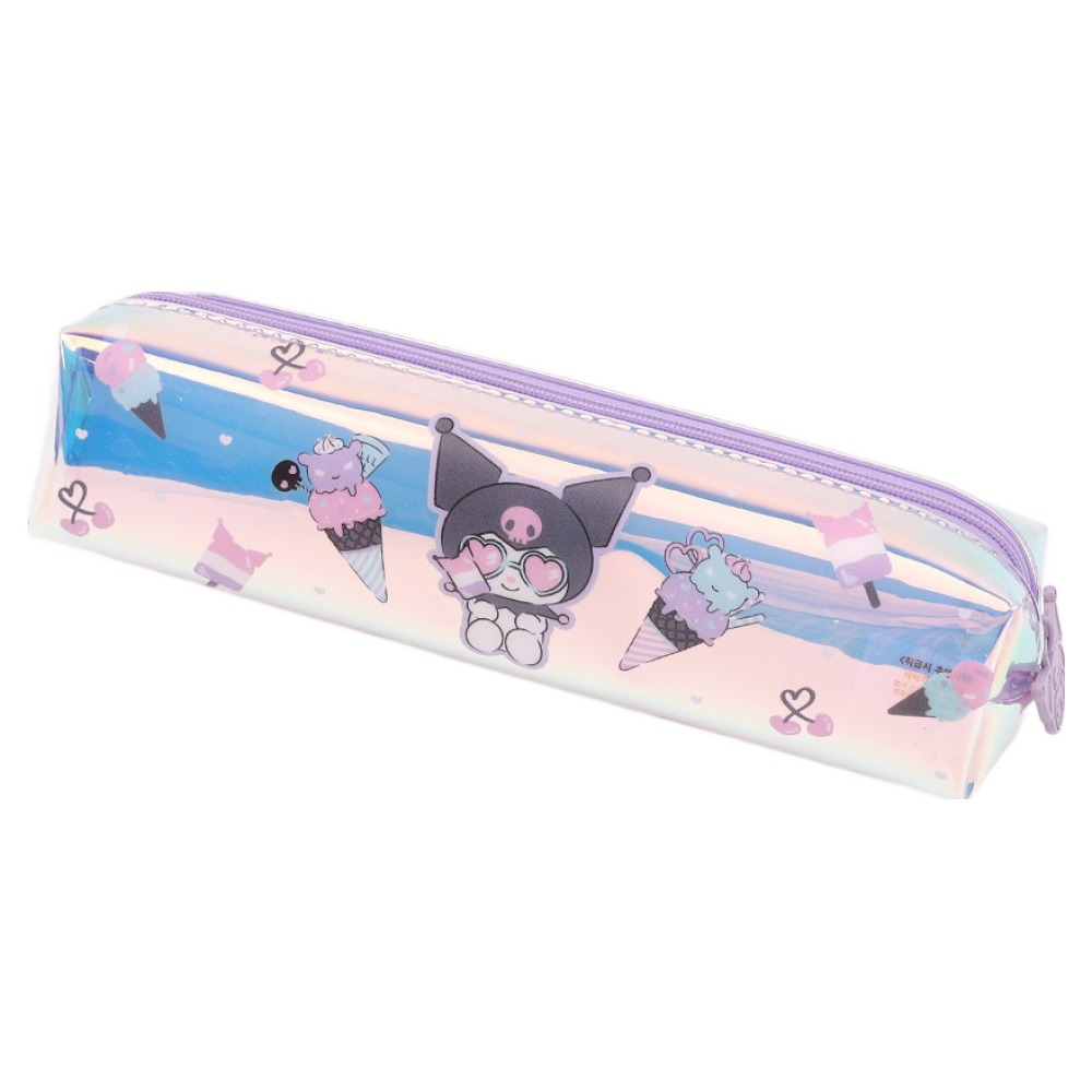 산리오캐릭터 홀로그램 슬림 파우치형 사각필통 쿠로미 5,400원