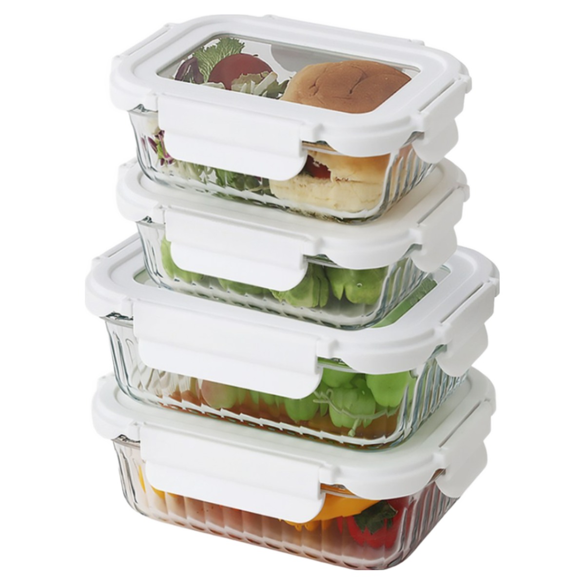 네오플램 글라스캡 유리반찬통 밀폐용기 4p세트 370ml 2p 600ml 2p 19,800원