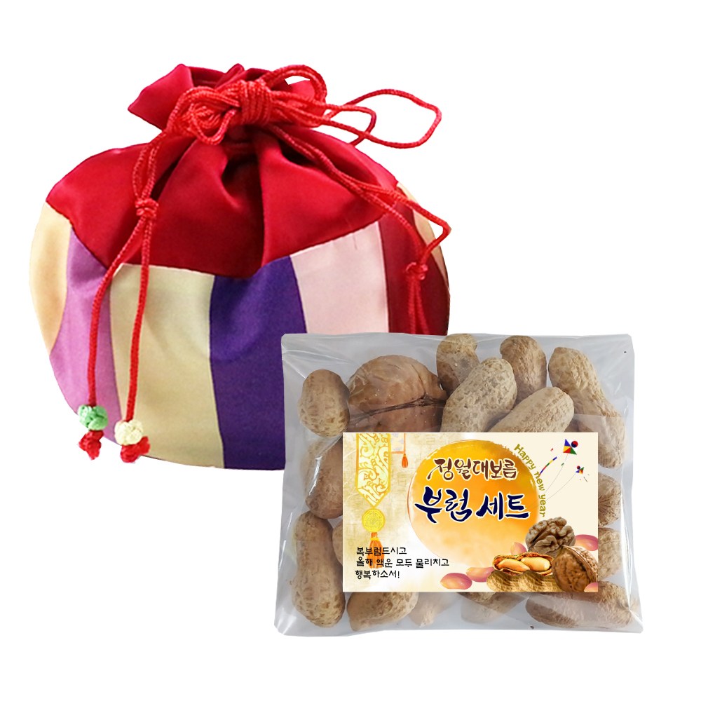오색복주머니 부럼 정월대보름 피땅콩 피호두 부럼깨기 땅콩 호두 부럼세트 마음기프트 4,300원