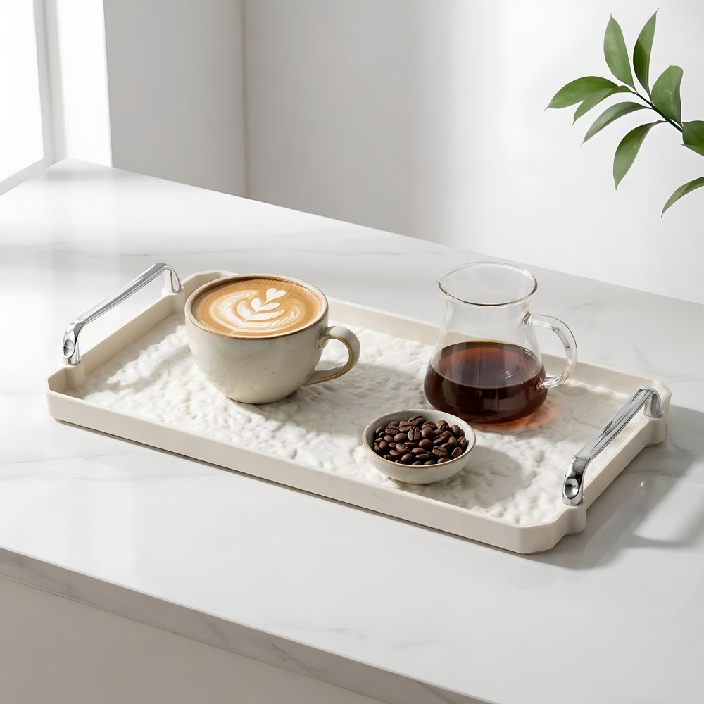 체리닷컴 모던 호텔식 홈카페 이쁜 쟁반 티 트레이, 1개, 화이트 13,900원