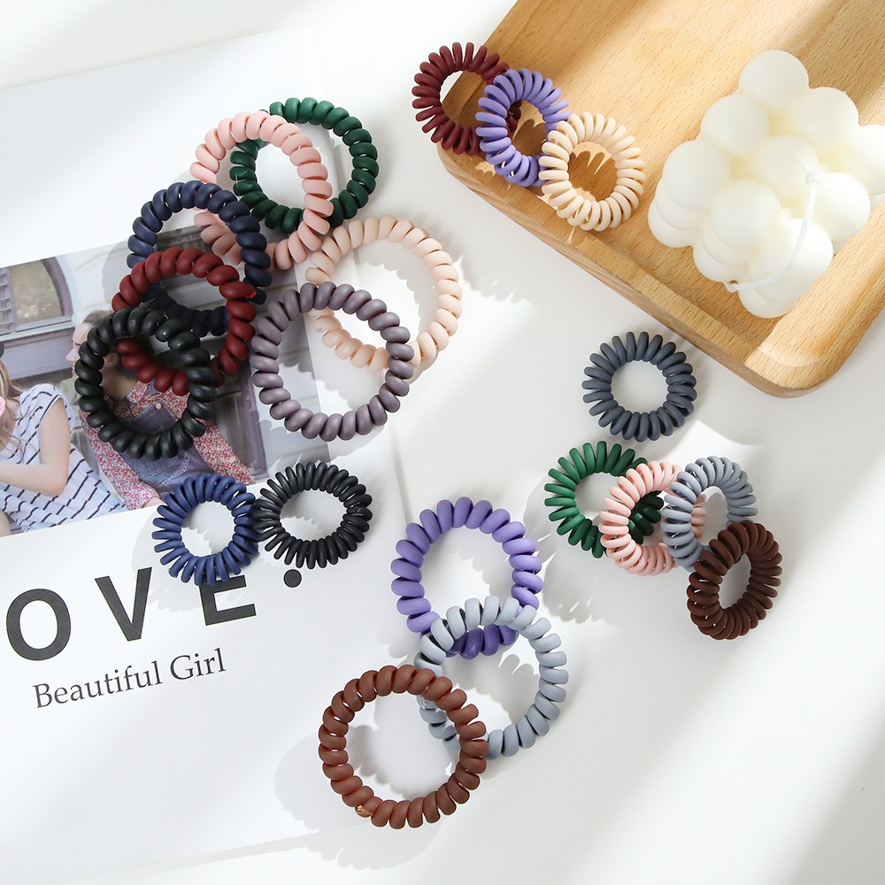 고무뱅크 스프링 머리끈 무광 전화선 머리고무줄 4,900원