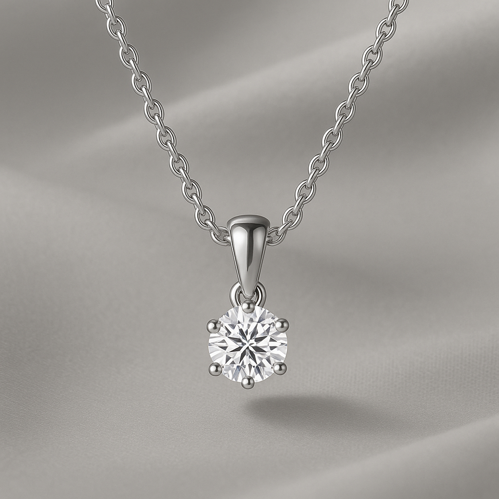 엔클레어 여성용 모이사나이트 925 18k 화이트골드 필드 랩다이아몬드 6프롱 목걸이 129,000원