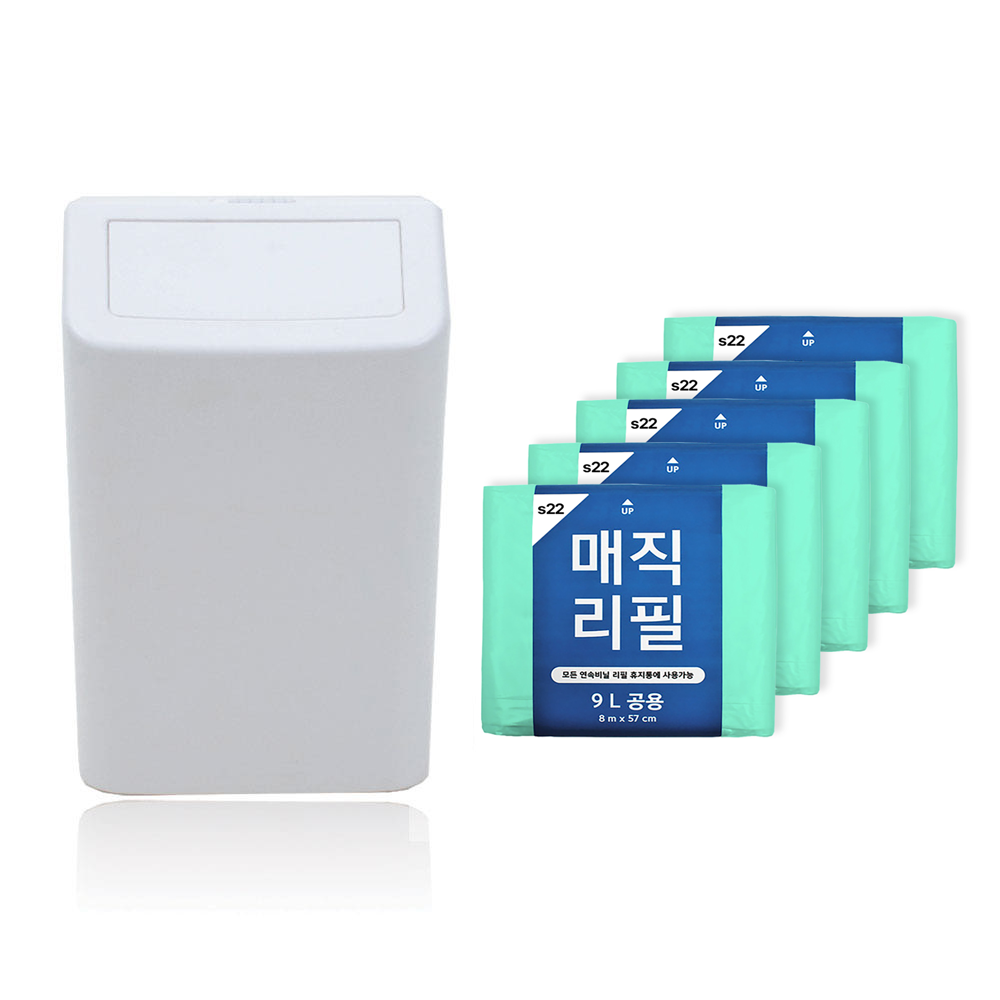 센스큐 에어 매직6L 벽걸이 휴지통 + 매직리필220 5매(3개월분량) 35,800원
