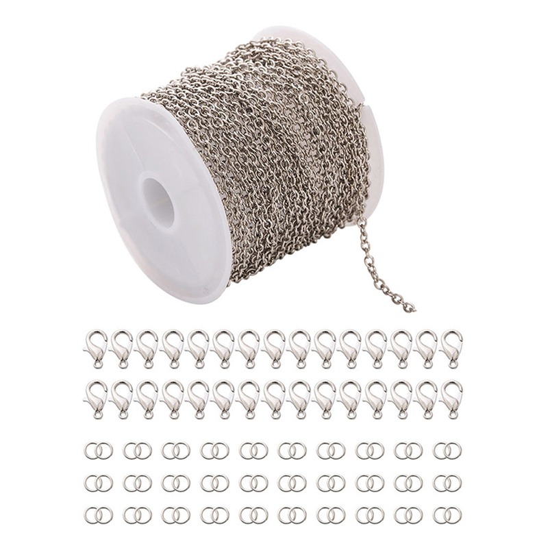 코히모 DIY 체인 줄 + O링 + 잠금고리 액세서리 부자재 세트 4W336, 1세트, 실버 5,500원