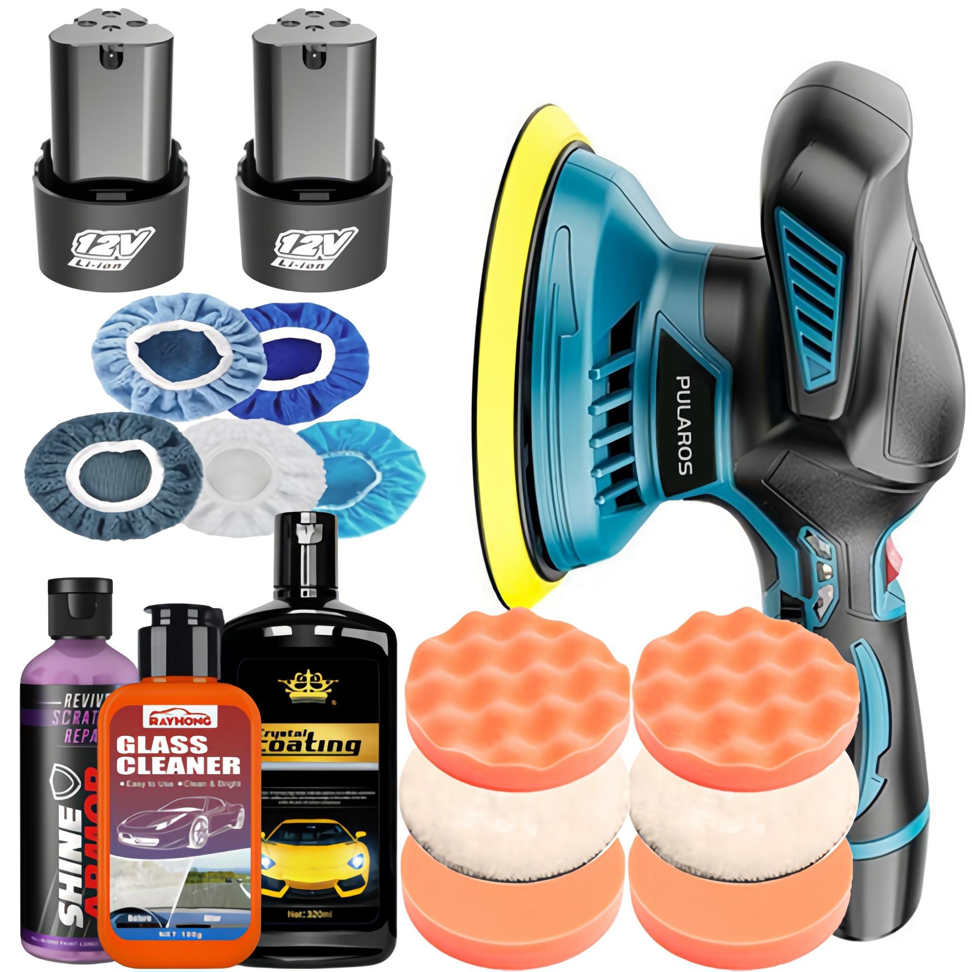 풀라로스 무선 자동차 광택기 흠집제거 광택복원 유리 유막제거 차량관리 듀얼 폴리셔, [선택D]올인원 풀패키지(배터리 2개) 104,000원