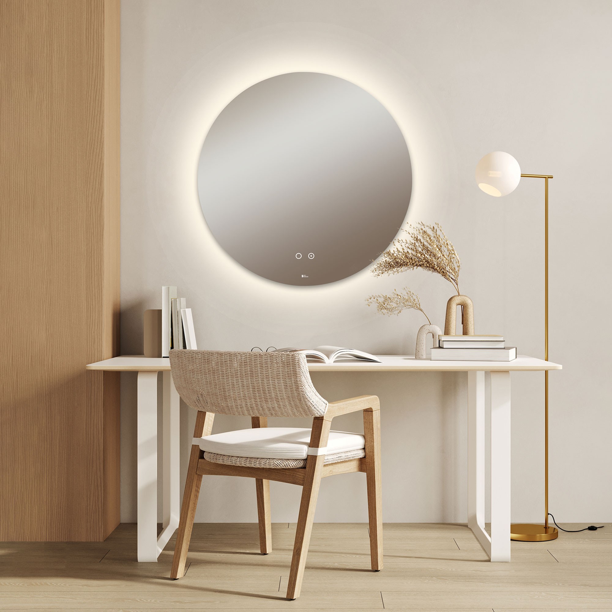 헤이미러 LED 간접 조명+살균 거울 - 원형 105,000원