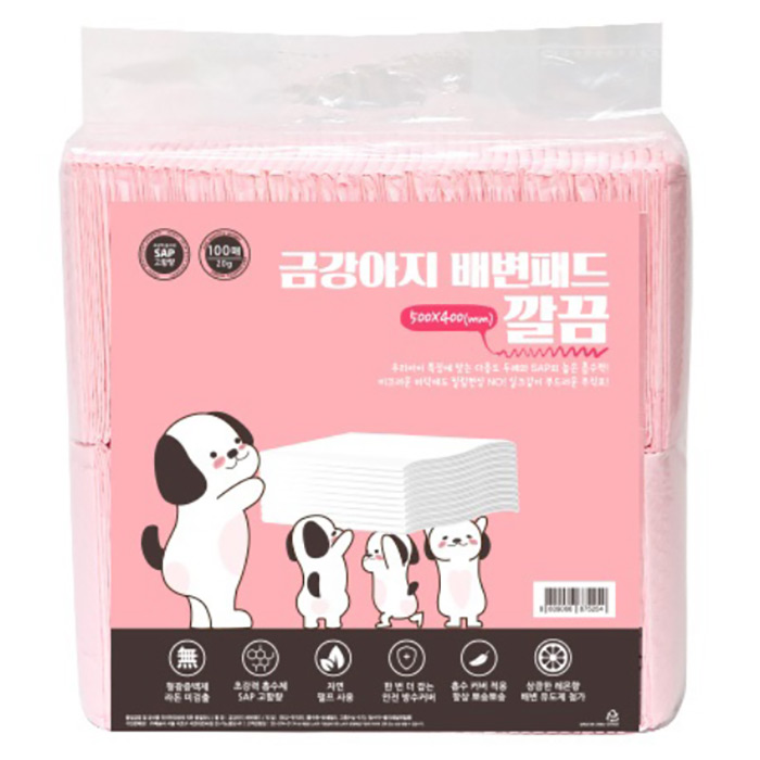 금강아지 깔끔 배변패드 레몬향 100매, 1개, 100개입 13,670원