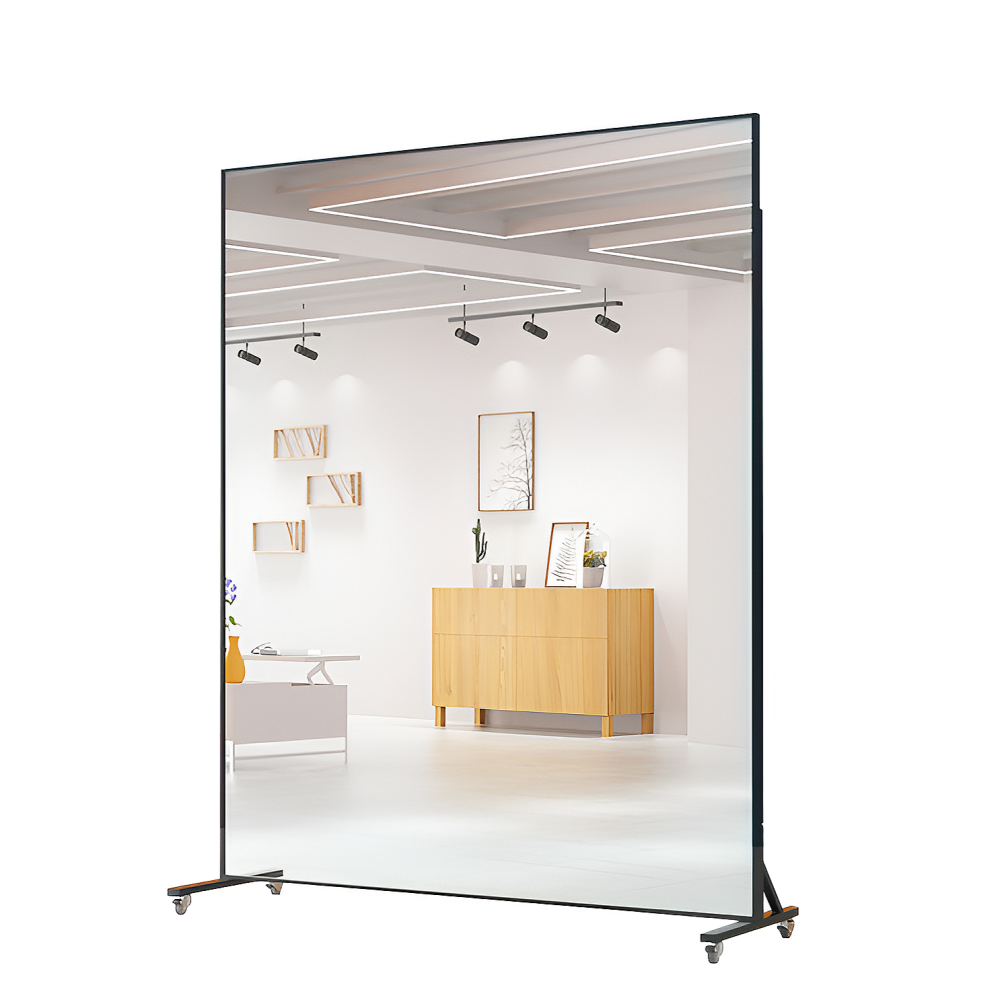 데일리유즈 이동식 대형 전신거울 스탠드거울 댄스 요가 홈트 바퀴달린 거울, 블랙 216,000원