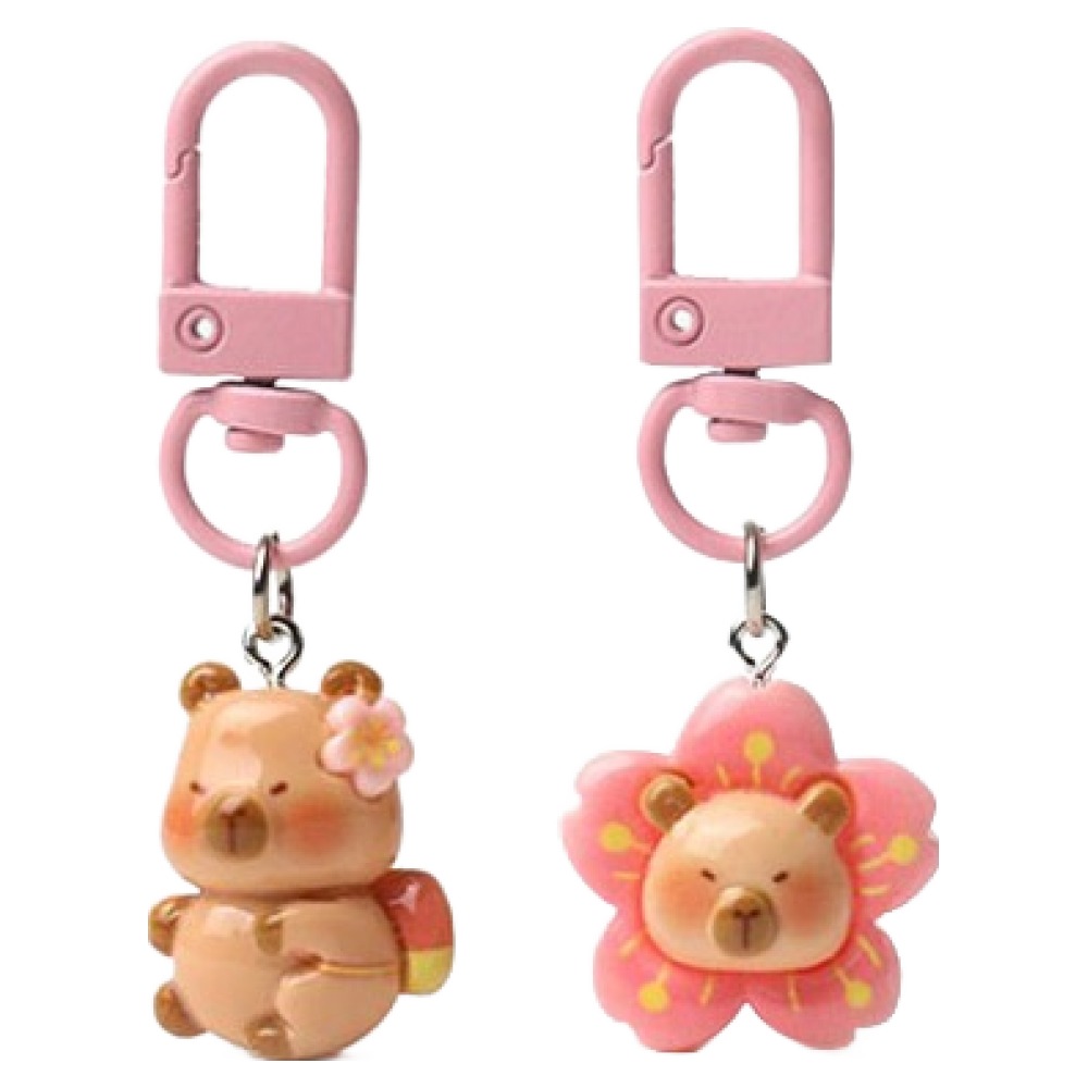 버블리데이 핑크 카피바라 미니 키링 가방장식 2종 세트 3,980원