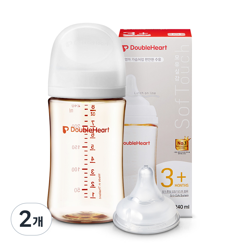 더블하트 모유실감 3세대 PPSU 베이직 제뉴인화이트 젖병 (젖꼭지포함) 42,900원