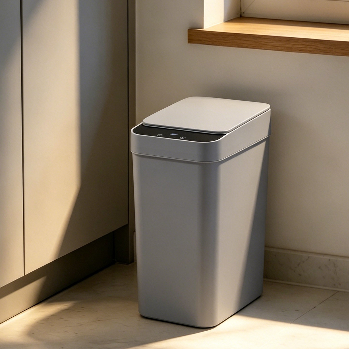 스마트 자동센서 휴지통 냄새차단 인테리어 디자인 쓰레기통 자동 휴지통, 회색 31,500원