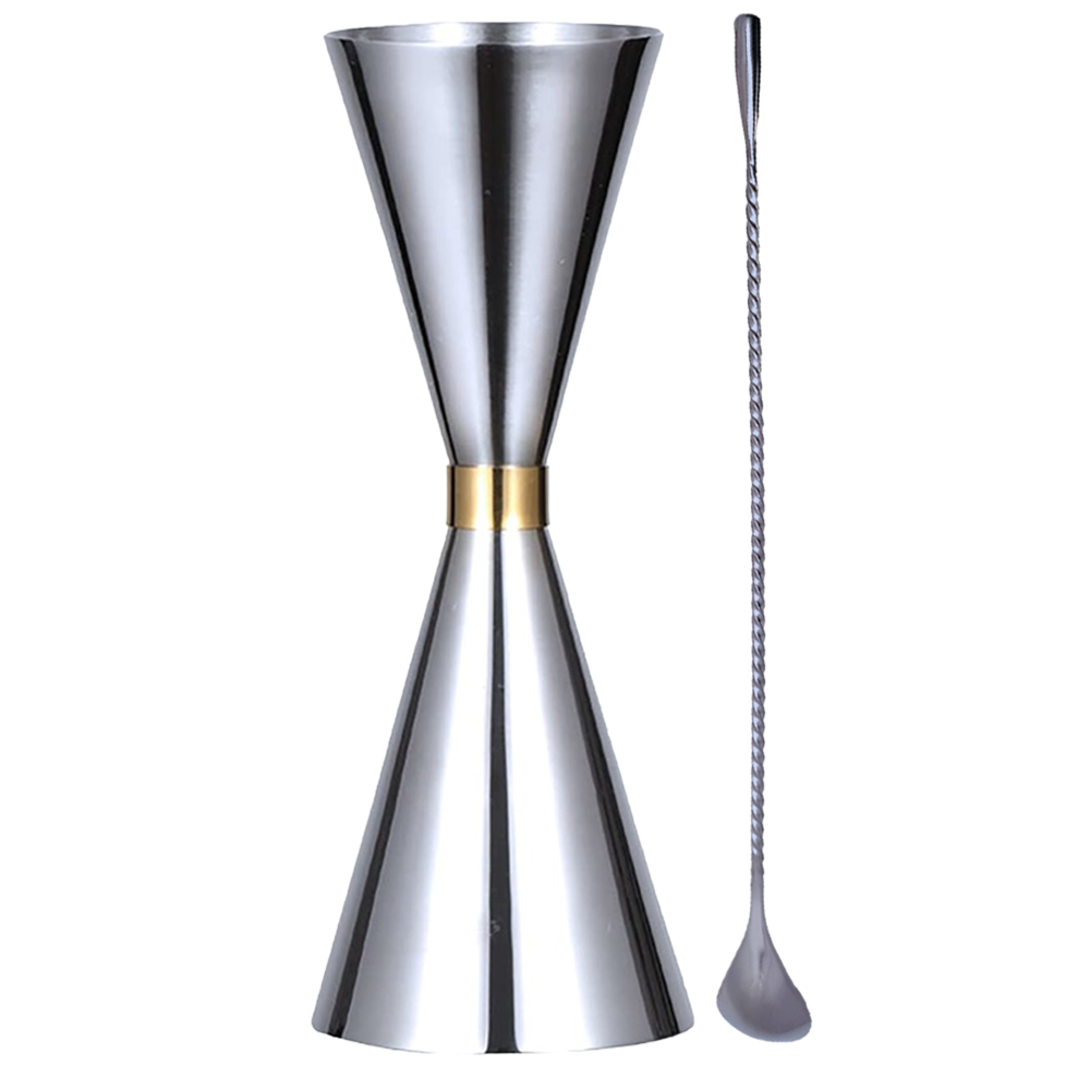 탱이하우스 하이볼 지거 칵테일 계량컵 30ml/60ml 바스푼세트, 실버, 1세트 13,900원