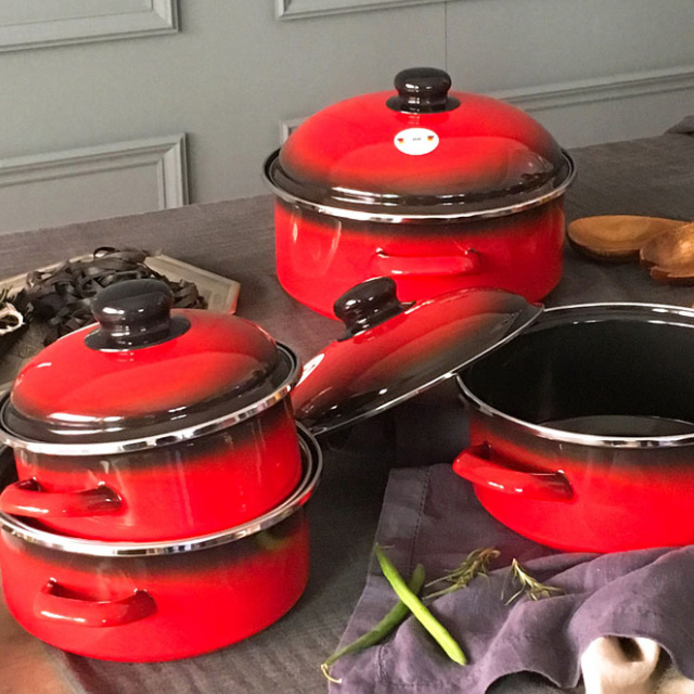 ELO 빨간법랑 낮은형 5종세트 빨간냄비 범랑냄비세트 조리기구 180,000원