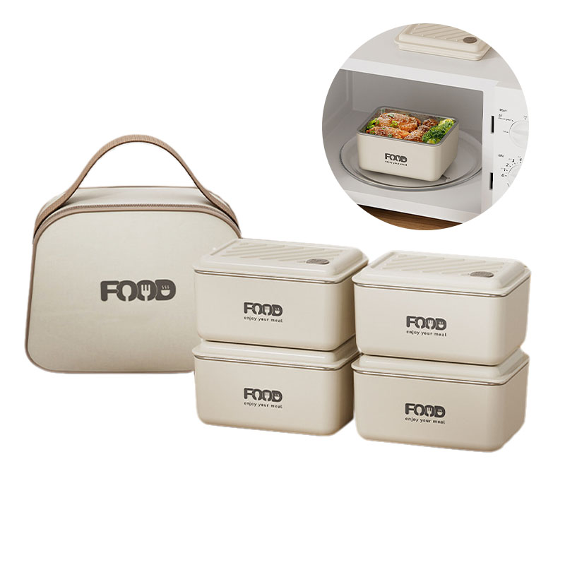 SMABAT 스텐 밀폐용기 4P세트 밀폐 보온 2in1 잔자레인지 도시락 스테인리스 반찬통 냉장고 스텐 보관용기 세트 16,900원