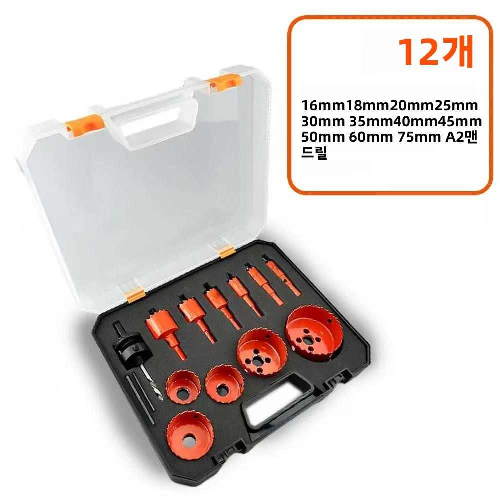 12pcs 16-75mm M42 바이 메탈 드릴 비트 HSS 스틸 드릴링 홀 톱 드릴 비트 목공 목재 드릴링 C 26,500원