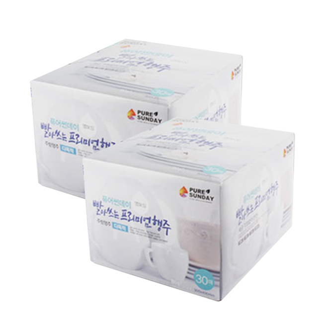 퓨어썬데이 빨아쓰는 프리미엄 행주 300 x 400 mm, 30개입, 2개 18,900원