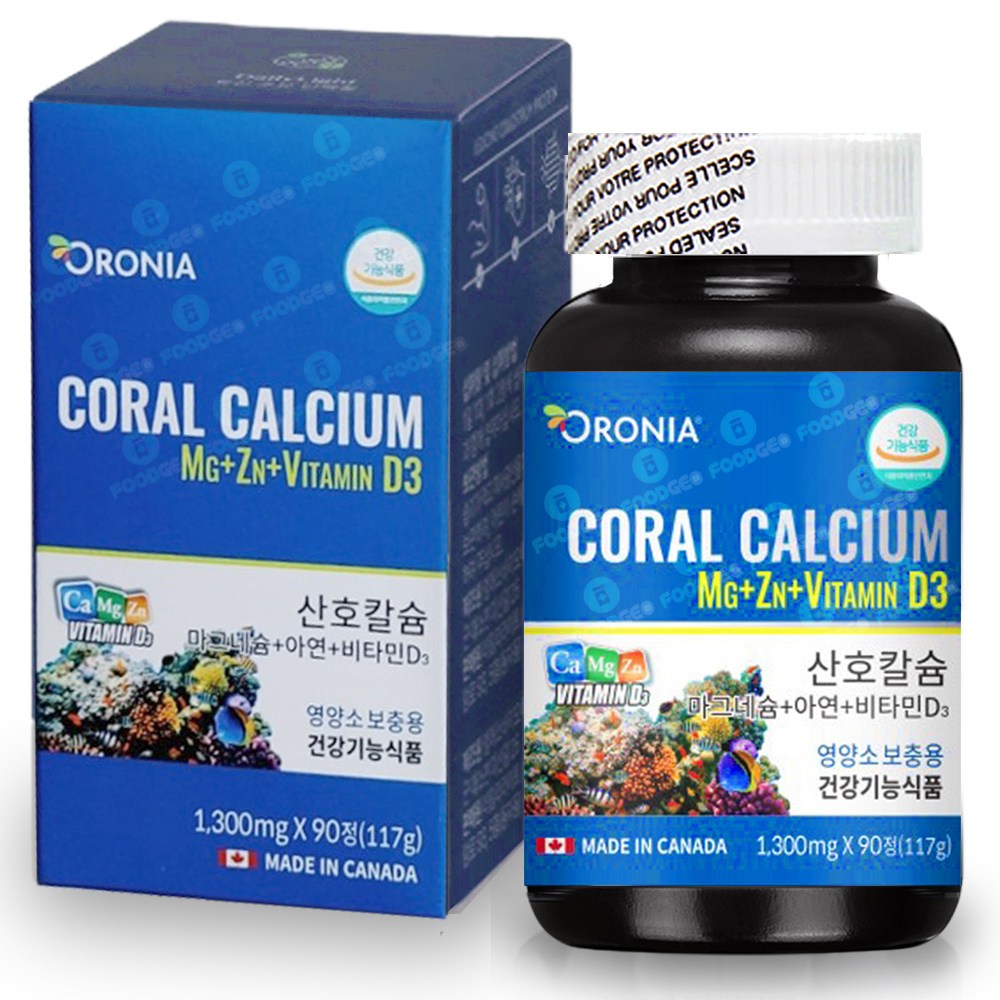 오로니아 산호칼슘 마그네슘 아연 비타민D3 90정, 1개, 90정 25,000원